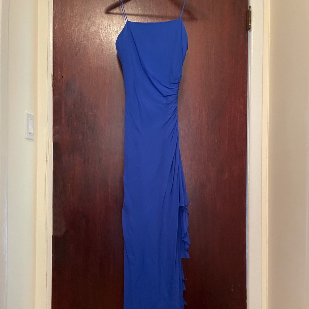 Niki Lavis Royal Blue Chiffon Dress - Size 6